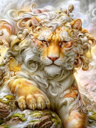 Celestial Lion Fantasy Poster. poster