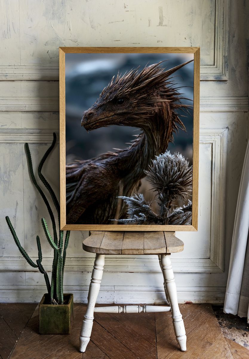 Dragon Portrait Photography Poster. — room view 1