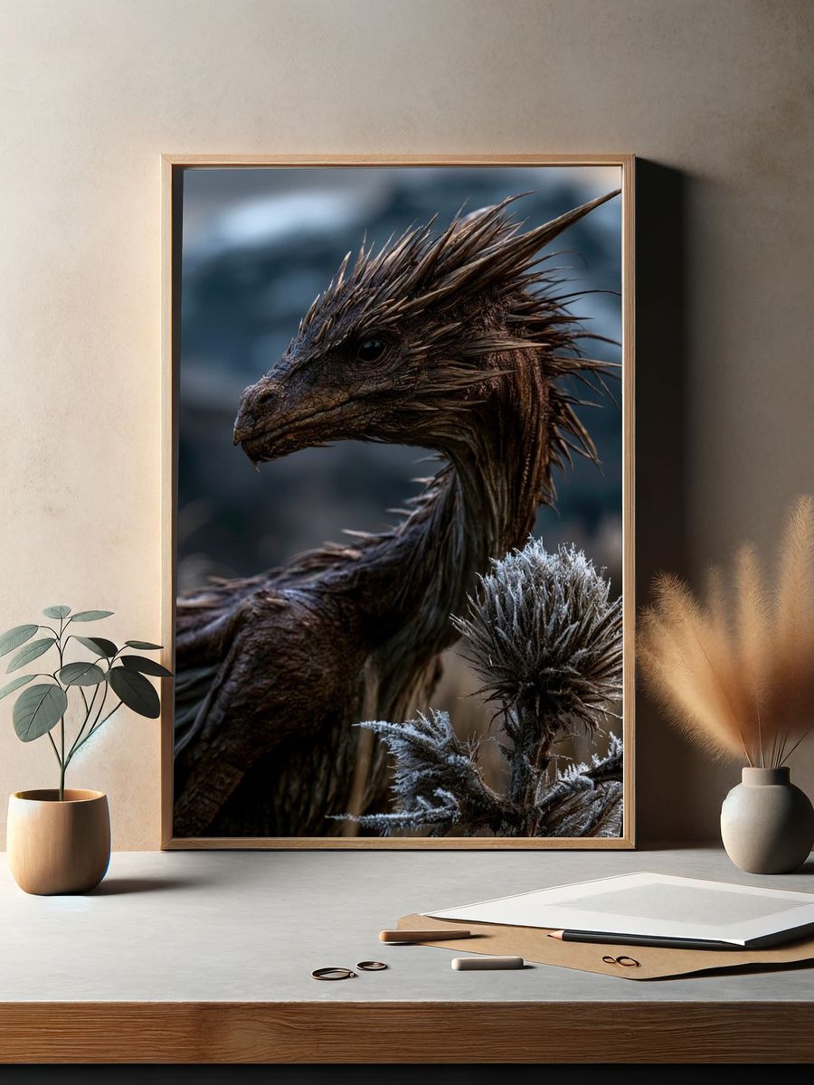 Dragon Portrait Photography Poster. — room view 2