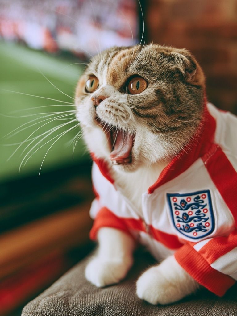 England Fan Cat Photography Poster. poster — animals art