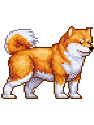 Shiba Inu Pixel Art Poster. poster