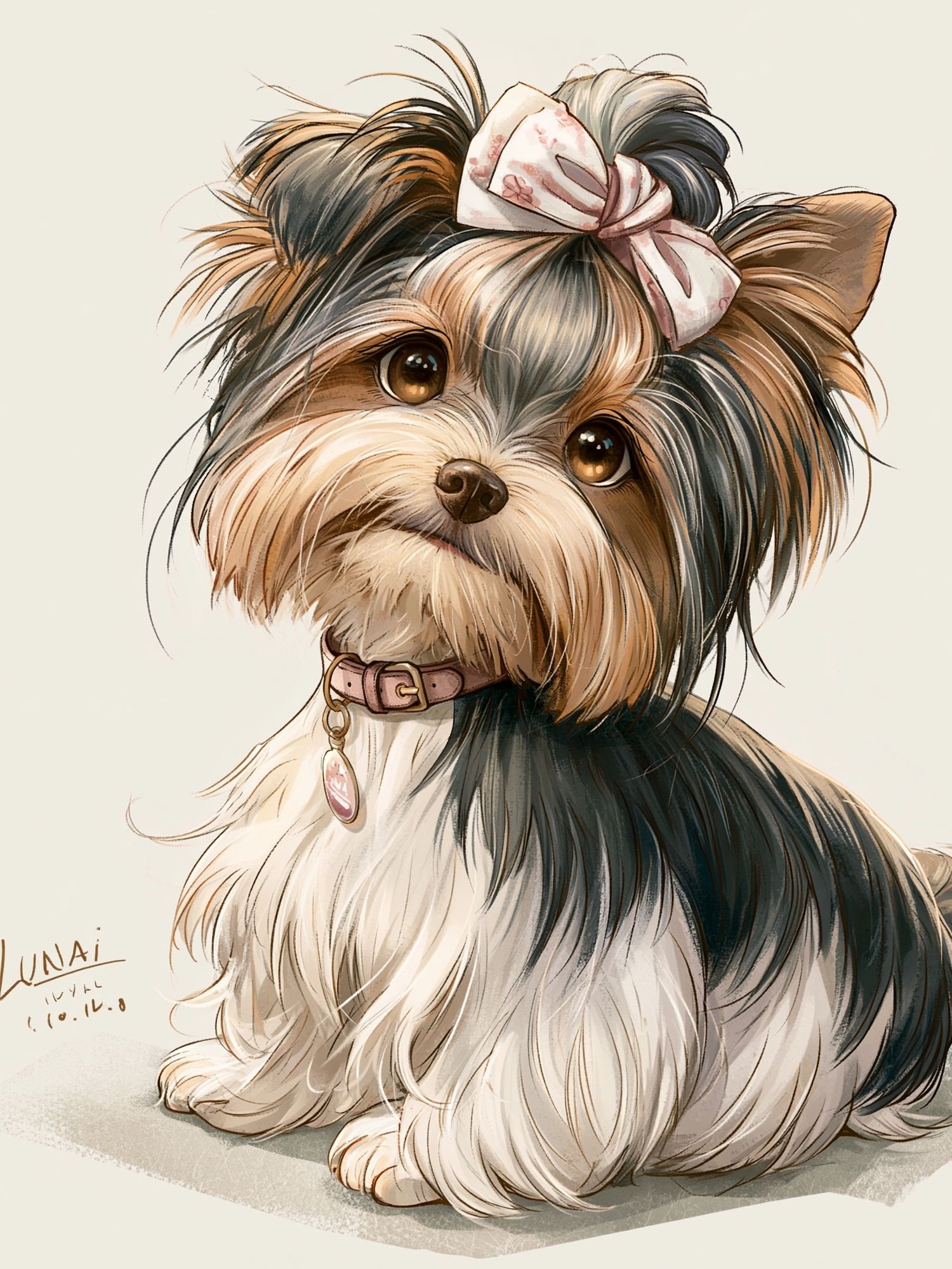Yorkshire Terrier Portrait Print. poster detail