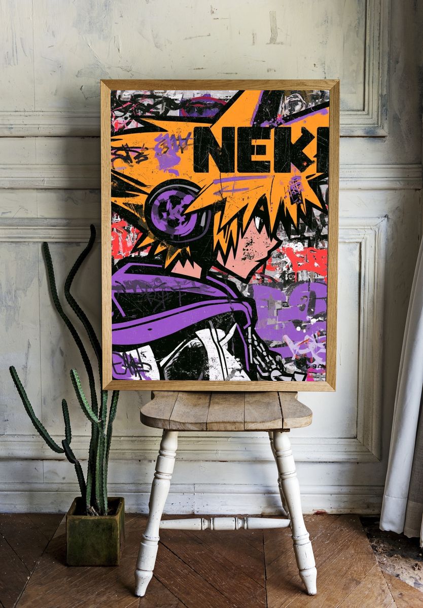 Graffiti Anime Portrait Poster. — room view 1