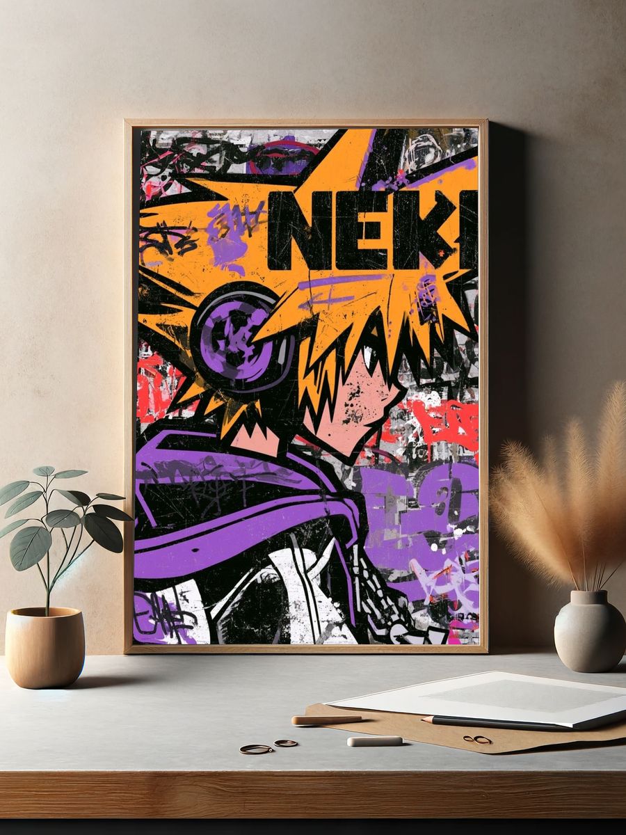 Graffiti Anime Portrait Poster. — room view 2
