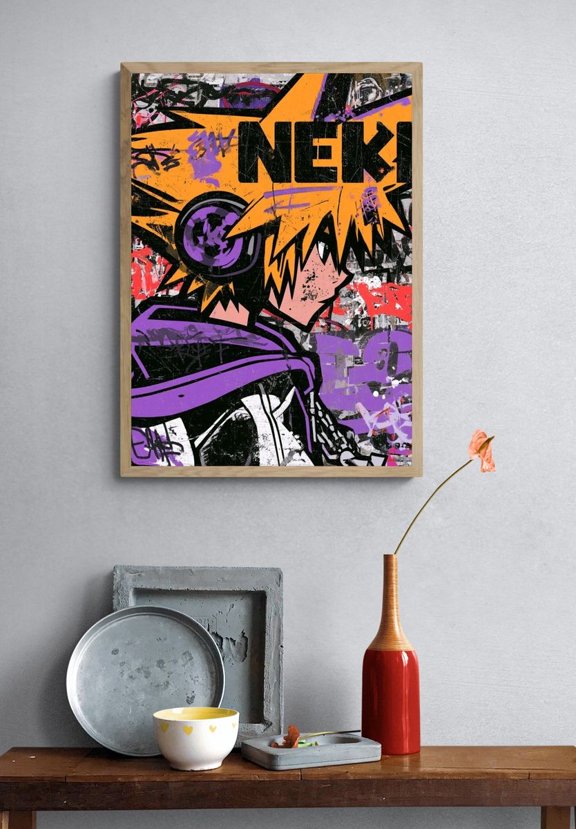Graffiti Anime Portrait Poster. — room view 3