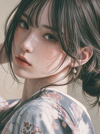 Soft Portrait Illustration Print. poster detail