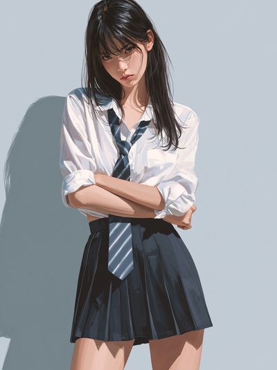 Schoolgirl Portrait Illustration Poster.