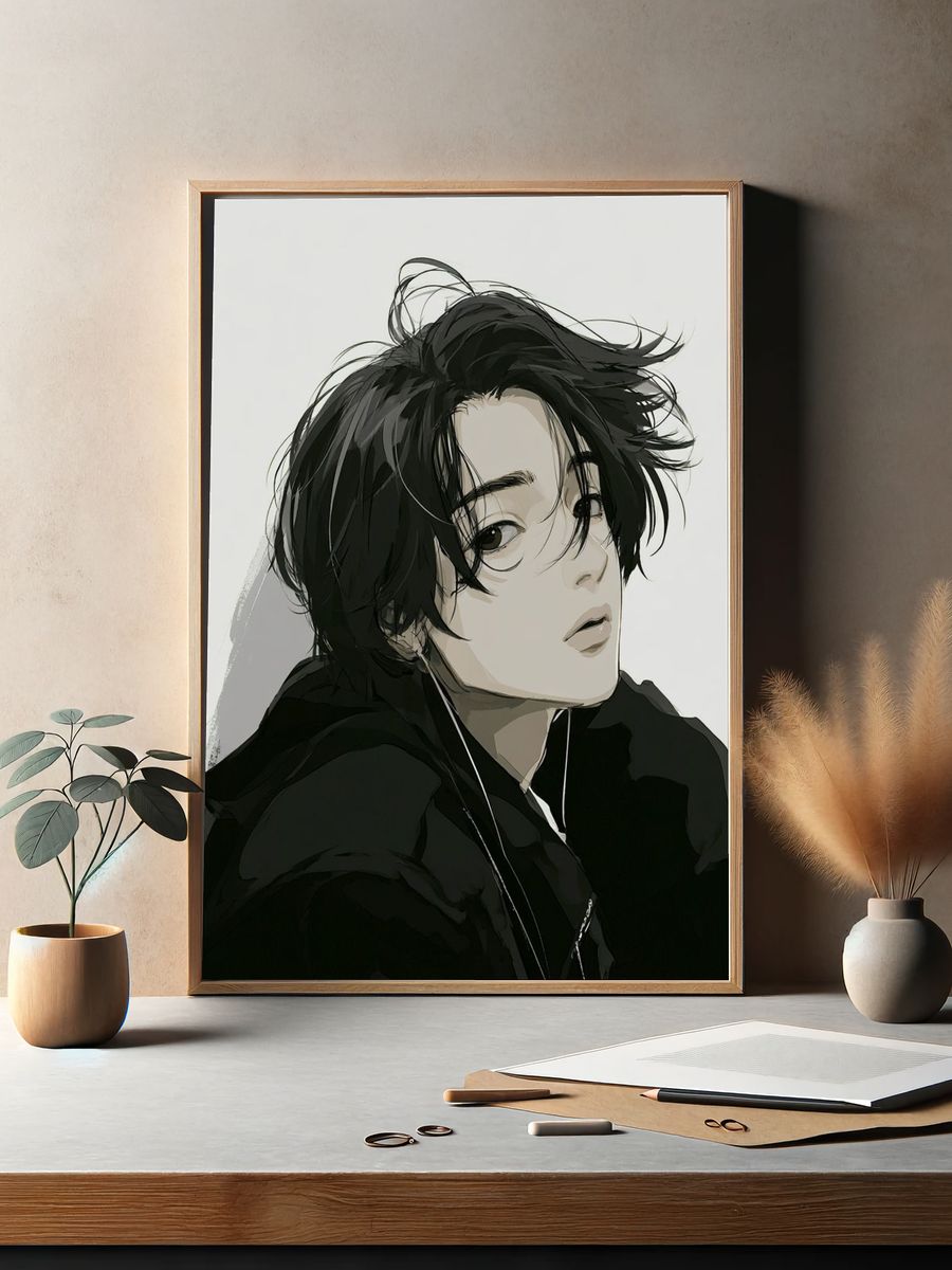 Anime Portrait — Digital Art Print. — room view 2