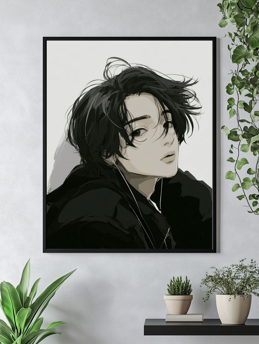 Anime Portrait — Digital Art Print. — room view 4