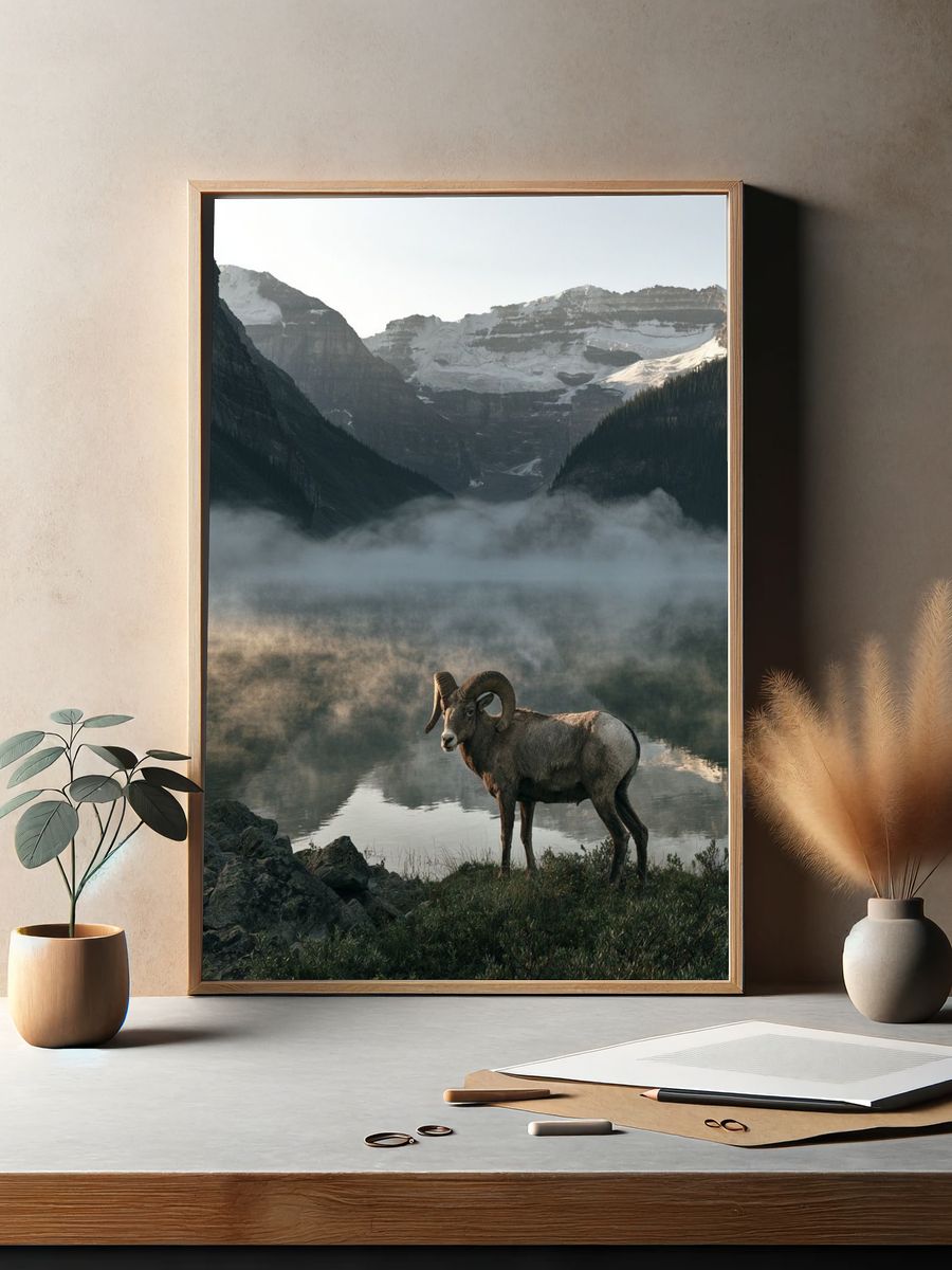 Mountain Ram Landscape Poster. — room view 2