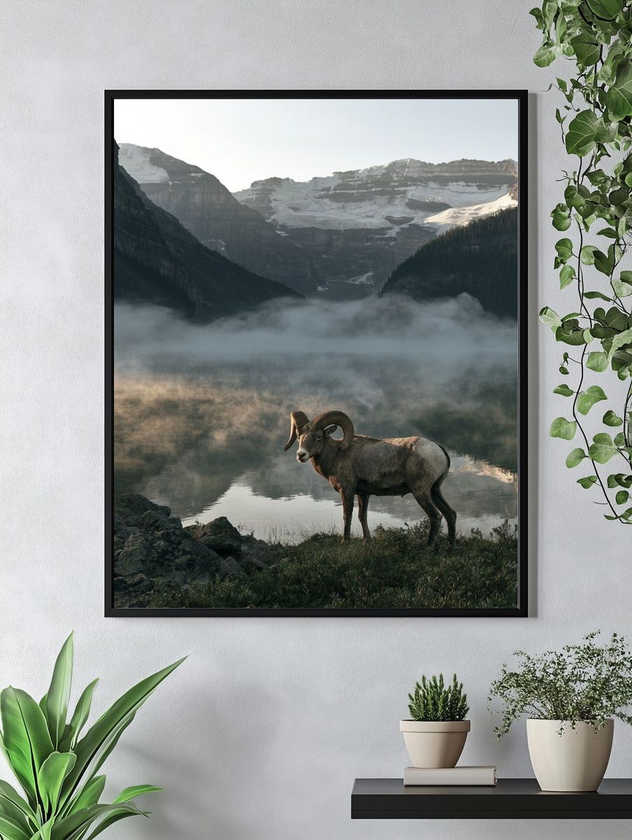 Mountain Ram Landscape Poster. — room view 4