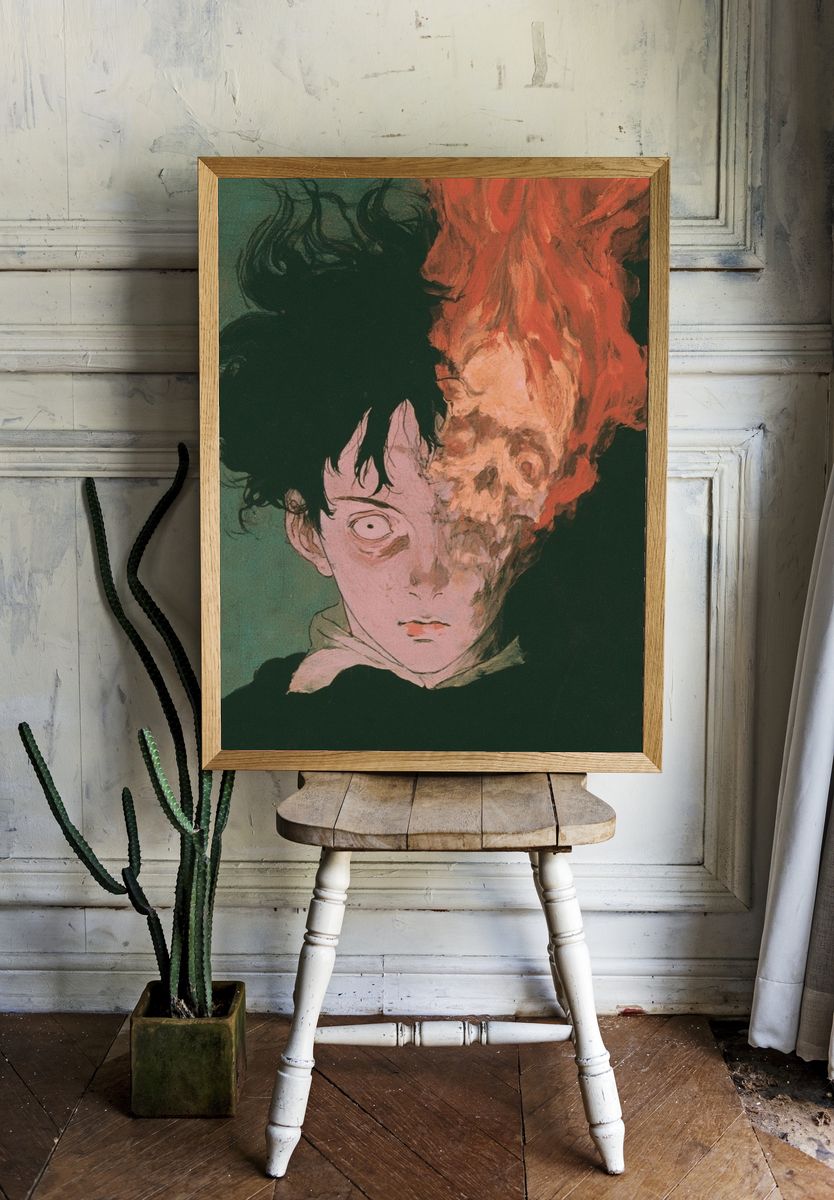 Surreal Anime Portrait Poster. — room view 1