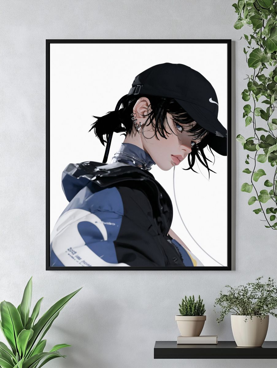 Anime Streetwear Portrait Poster. — room view 4