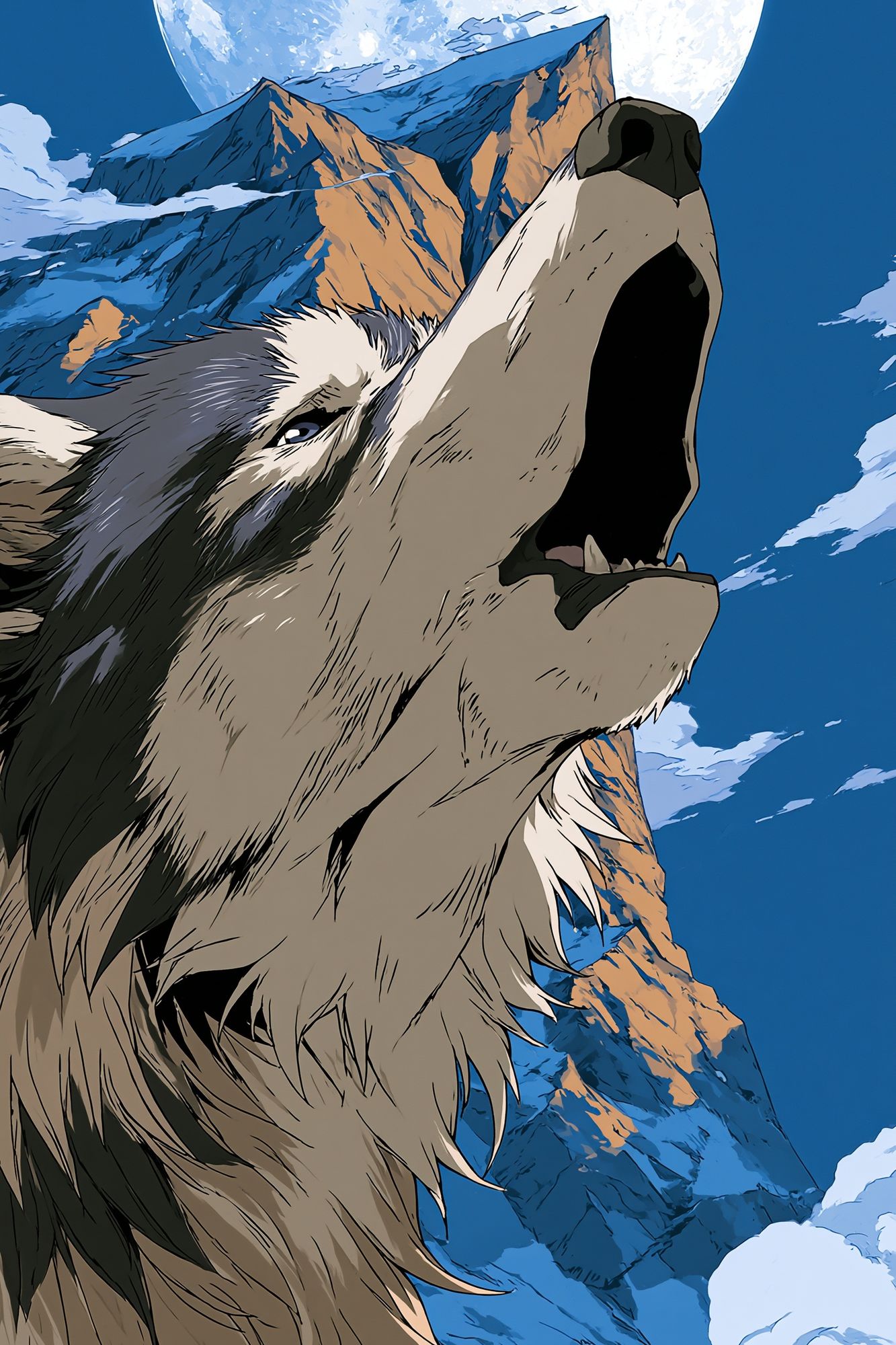 Howling Wolf Moon Poster. poster detail