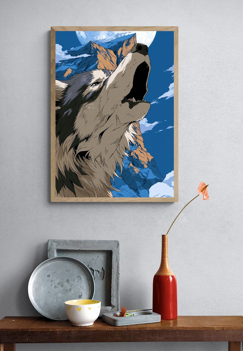Howling Wolf Moon Poster. — room view 3