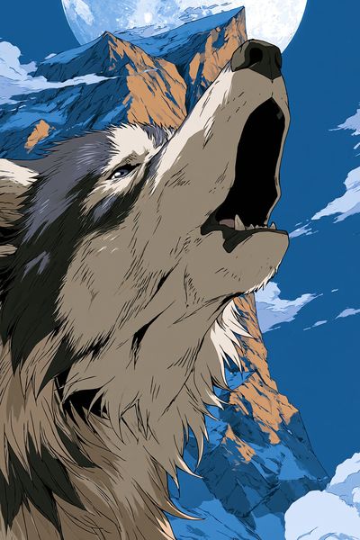 Howling Wolf Moon Poster. poster