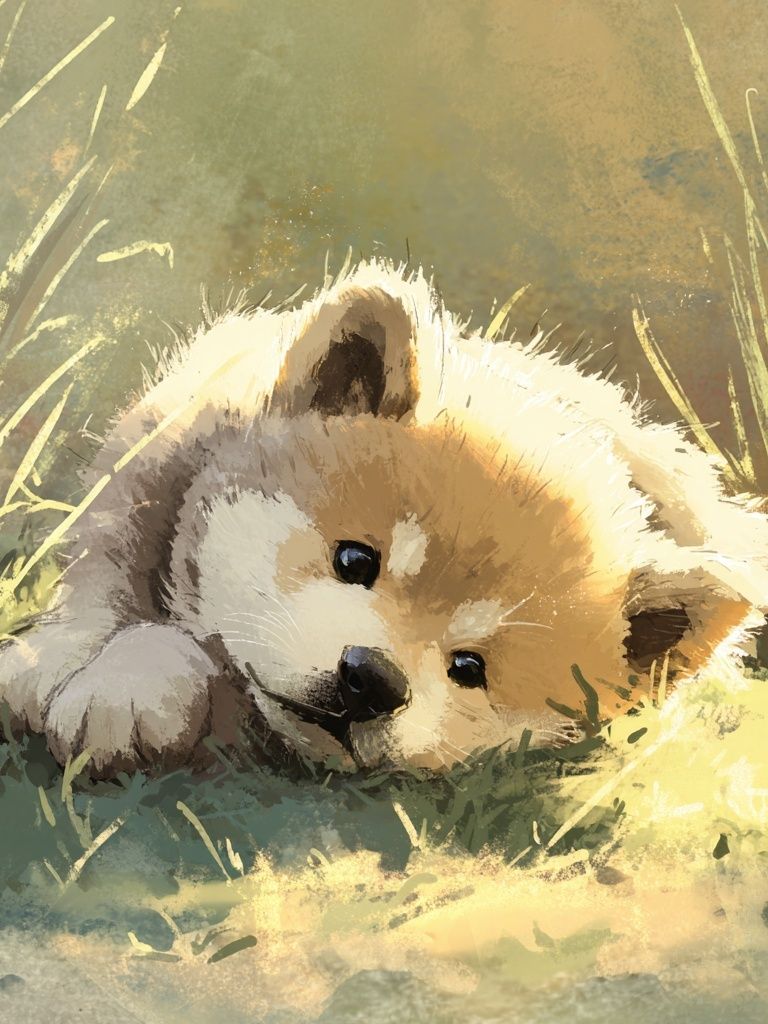 Sleeping Puppy Watercolor Poster. poster — animals art