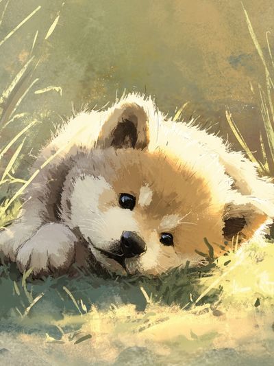 Sleeping Puppy Watercolor Poster. poster