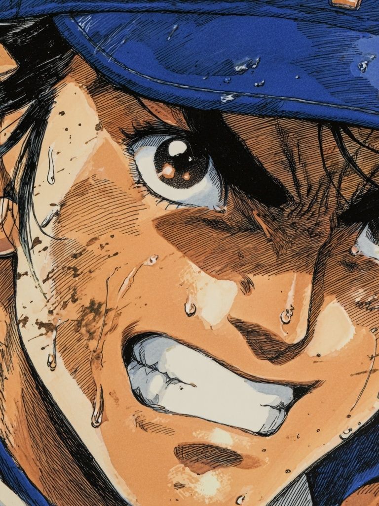 Baseball Anime Portrait Print. poster — anime art