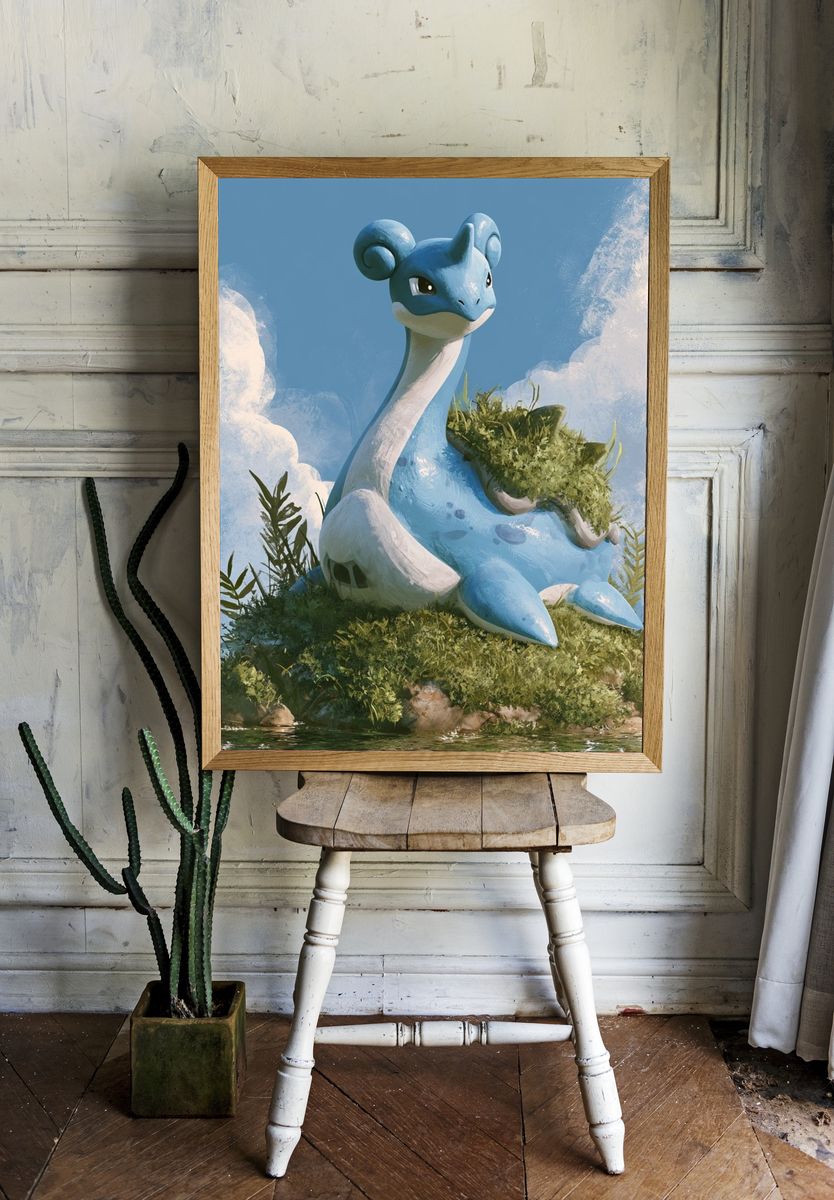 Lapras Fantasy Illustration Poster. room preview