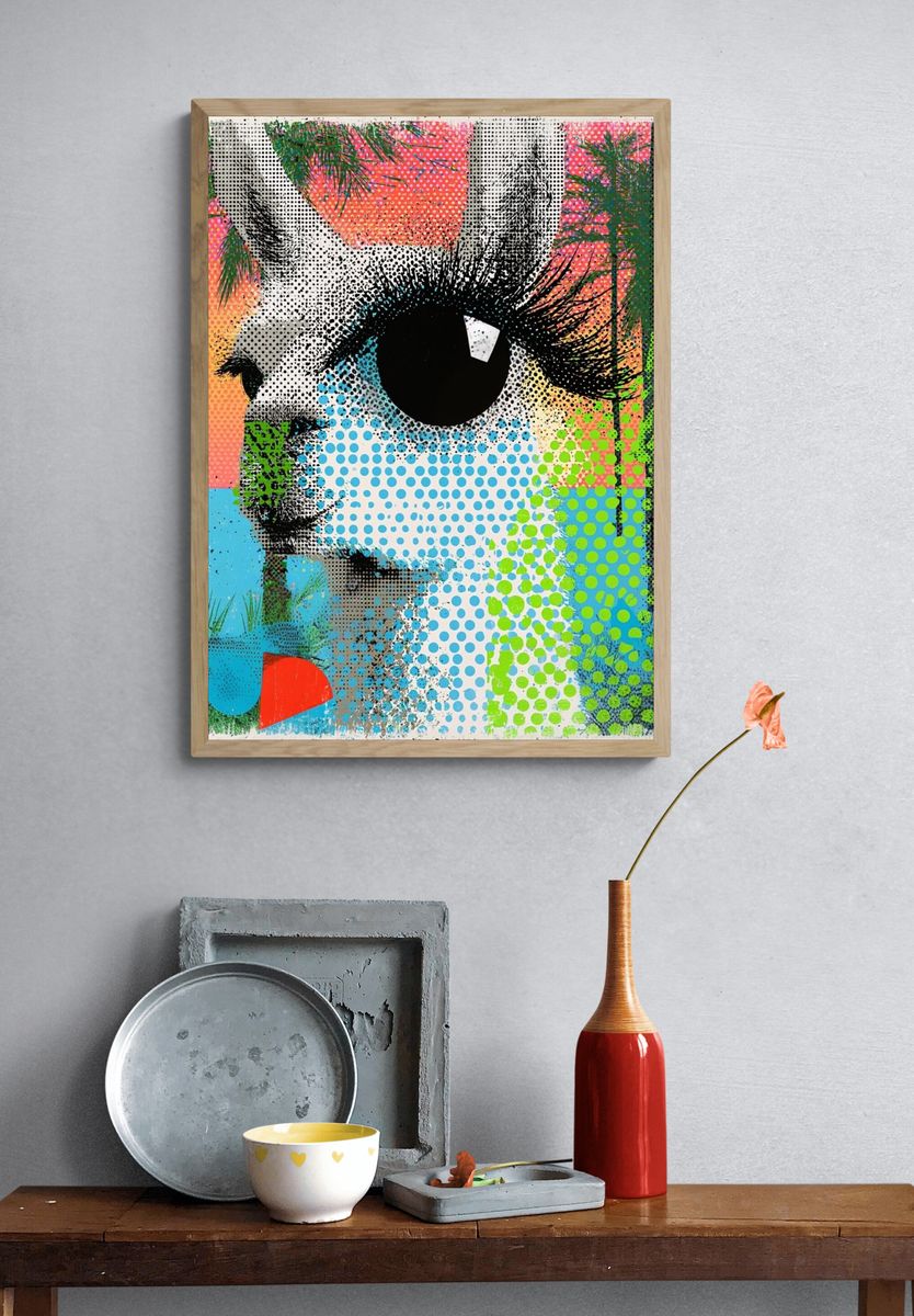 Pop Art Bunny Portrait Poster. — room view 3