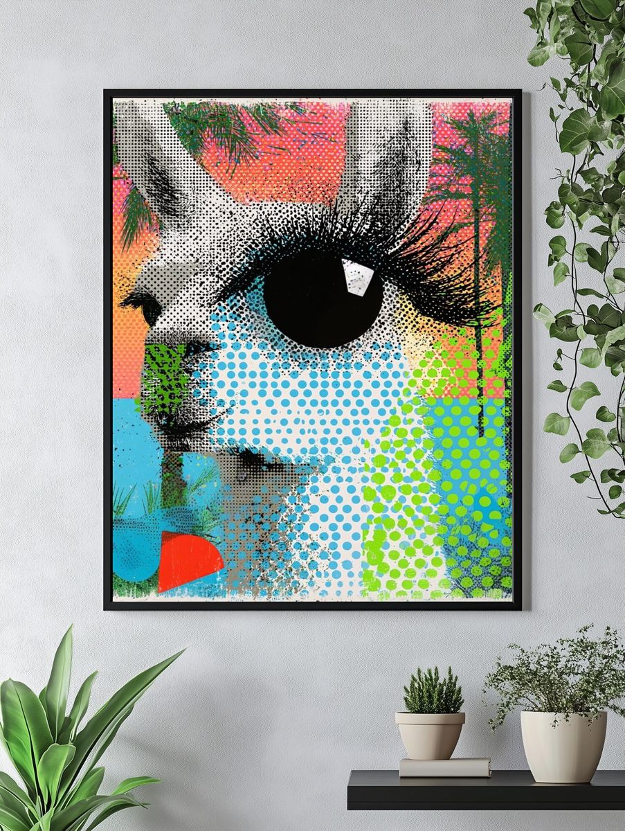 Pop Art Bunny Portrait Poster. — room view 4