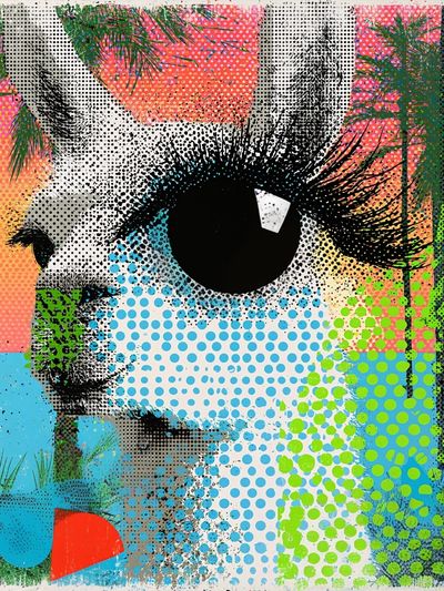 Pop Art Bunny Portrait Poster. poster