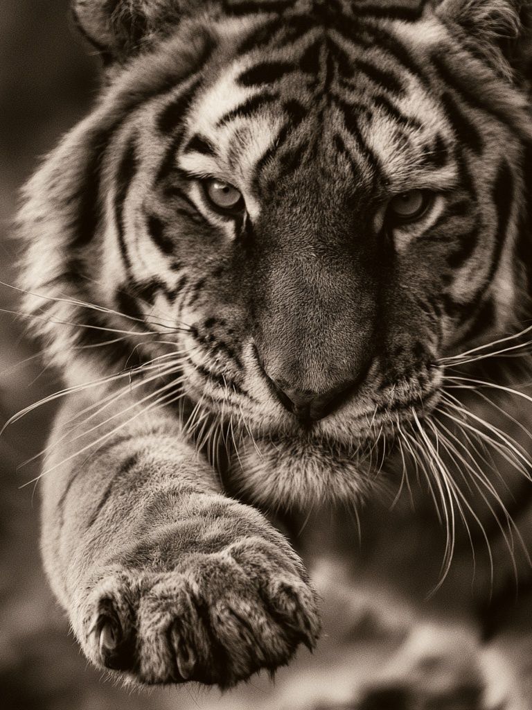 Tiger Close-Up Photography Poster. poster — animals art