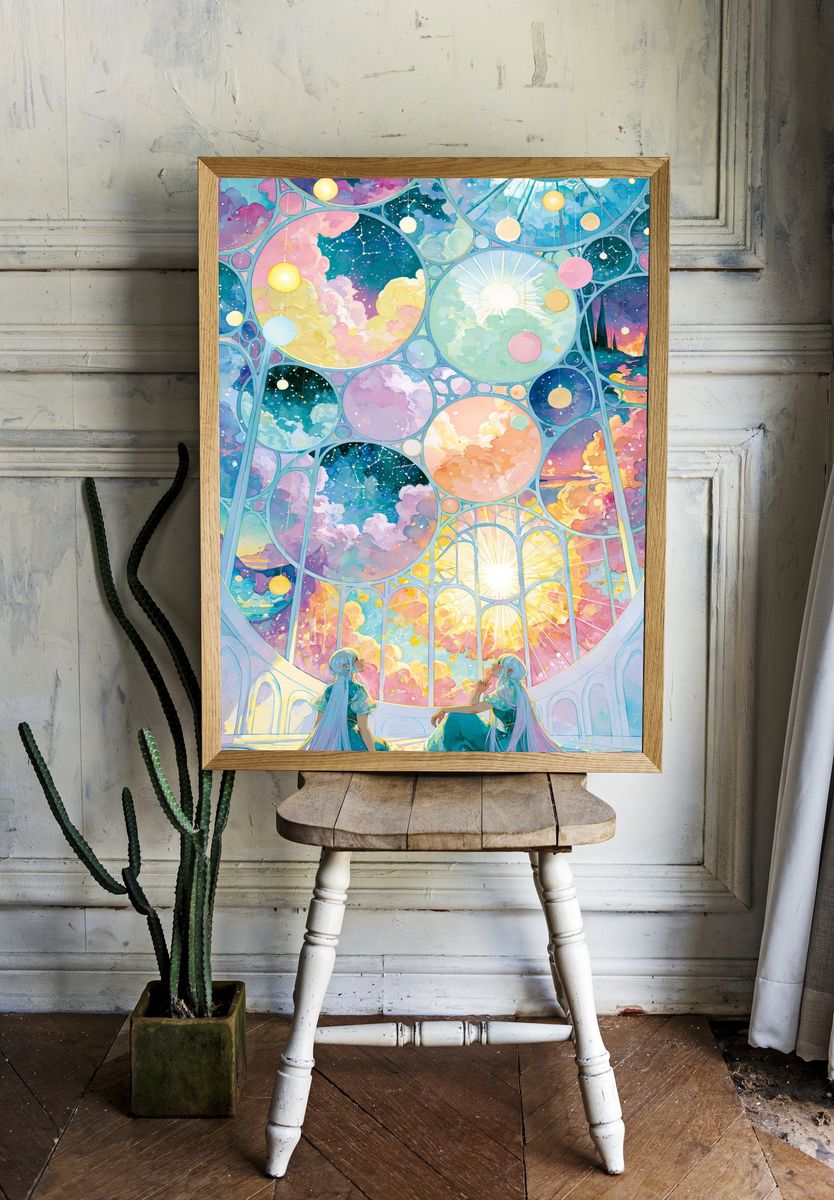 Celestial Dreamscape Anime Poster. room preview