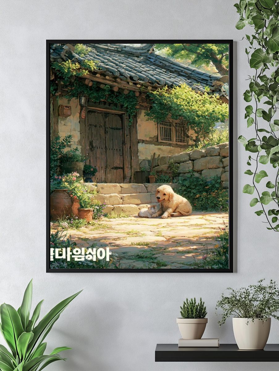 Countryside Puppy Cottage Poster. — room view 4