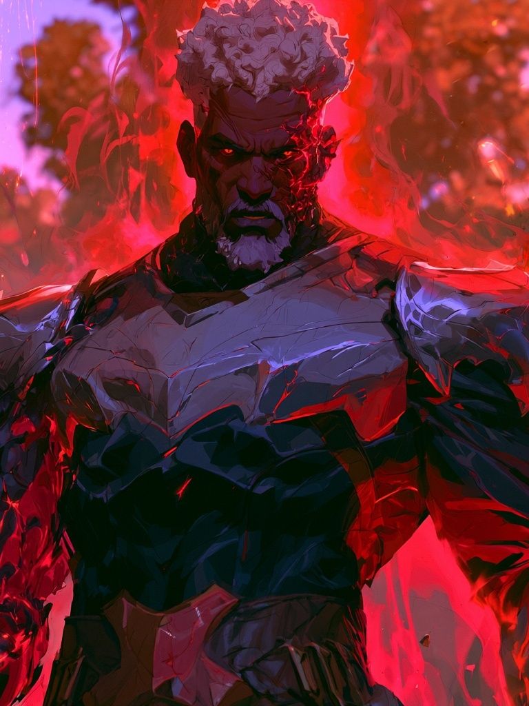 Fiery Anime Warrior Poster. poster detail