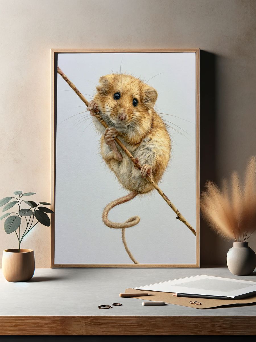 Mouse on Branch Illustration Poster. — room view 2