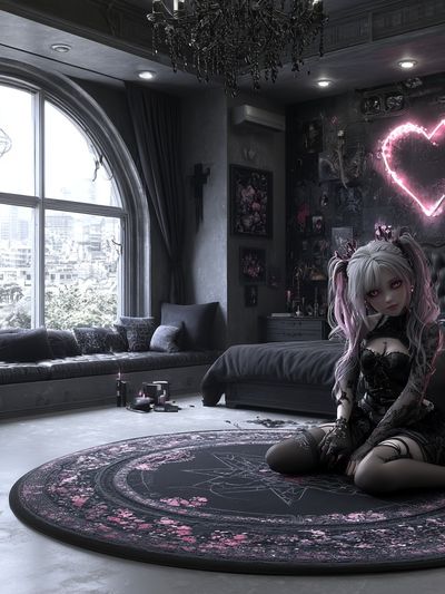 Gothic Anime Bedroom Poster. poster