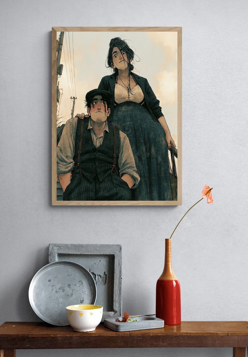 Anime Couple Portrait Poster. — room view 3