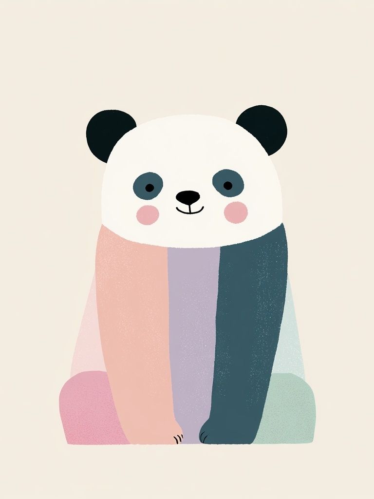Cute Panda Illustration Poster. poster detail
