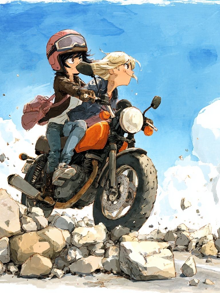 Motorcycle Ride Digital Art Poster. poster detail