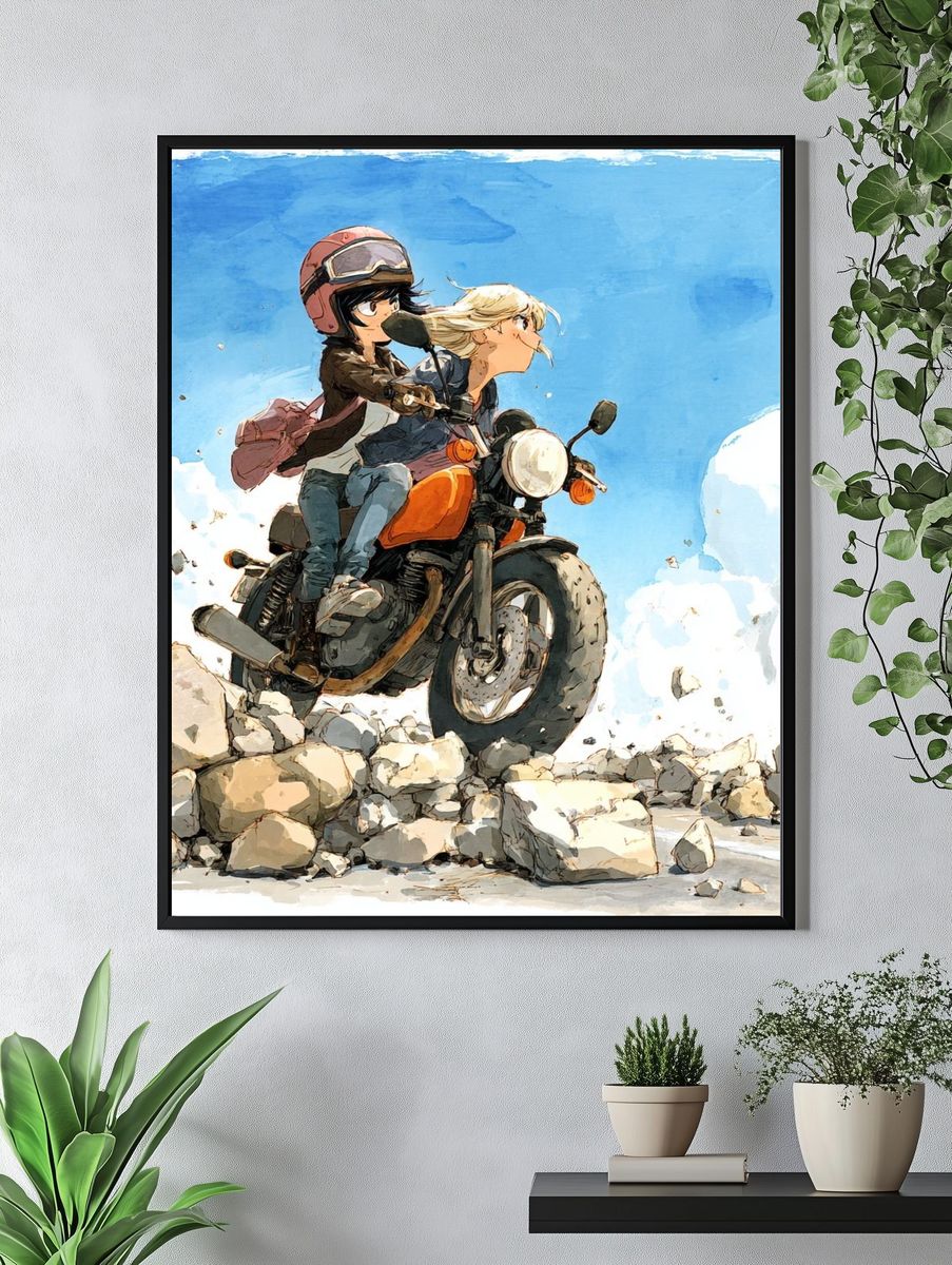 Motorcycle Ride Digital Art Poster. — room view 4