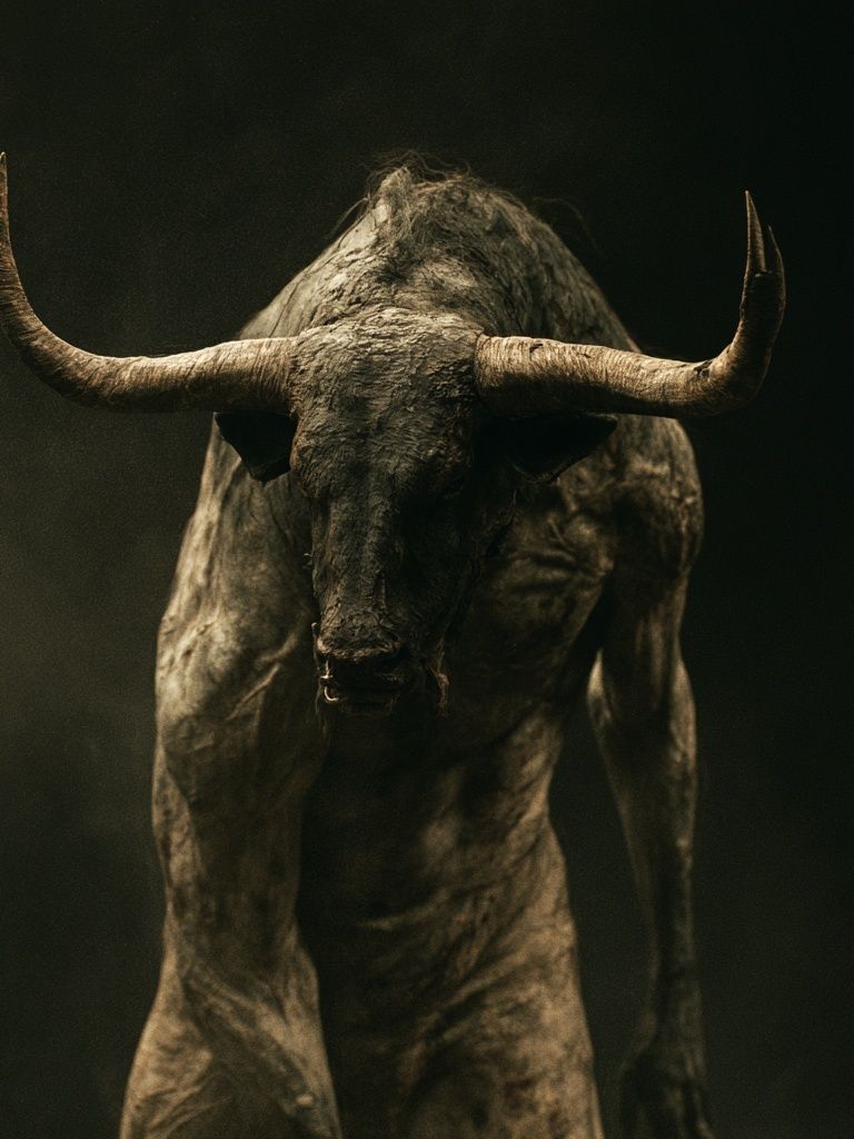 Dark Bull Portrait Poster. poster — animals art