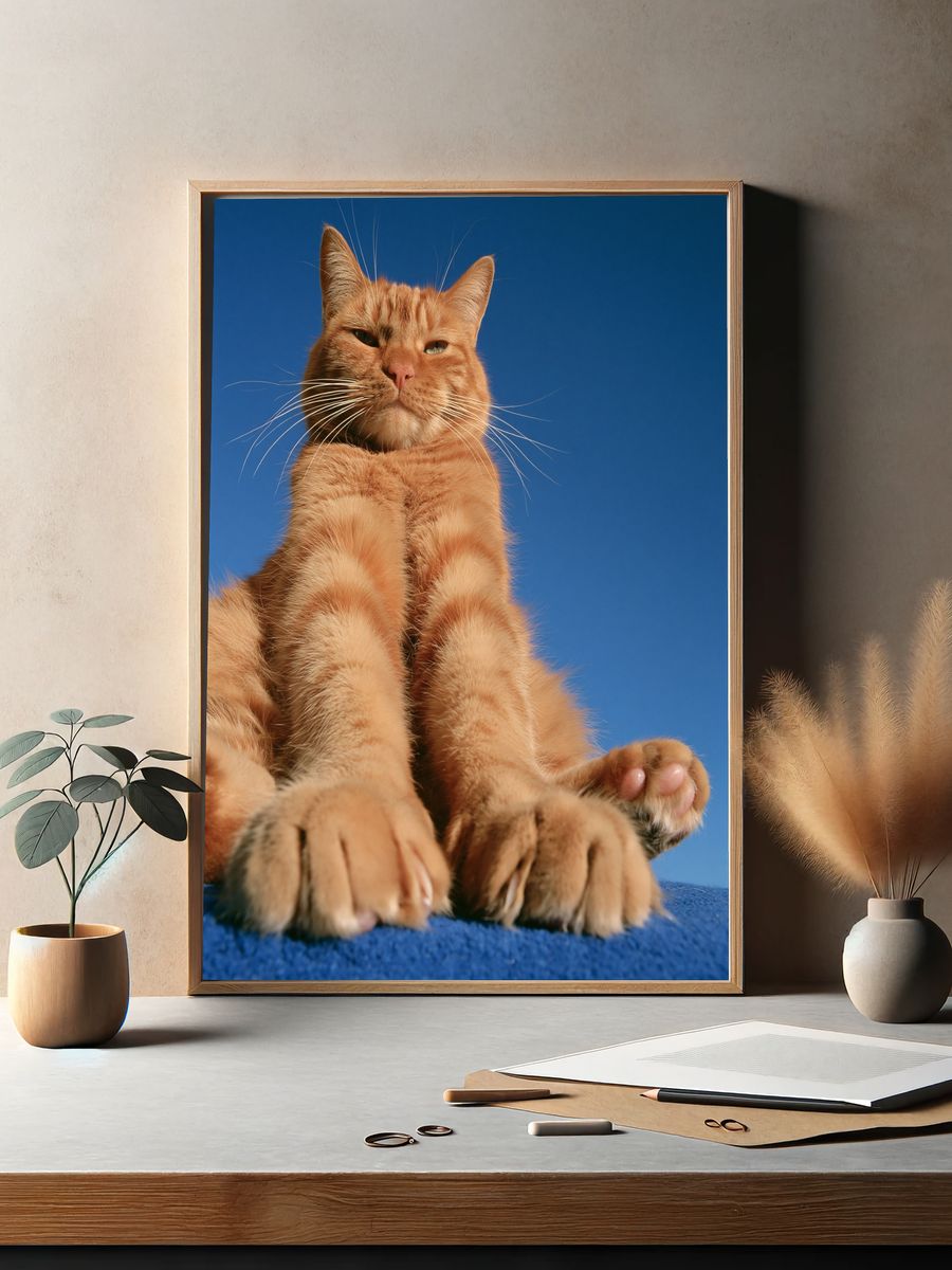 Orange Tabby Cat Portrait Poster. — room view 2