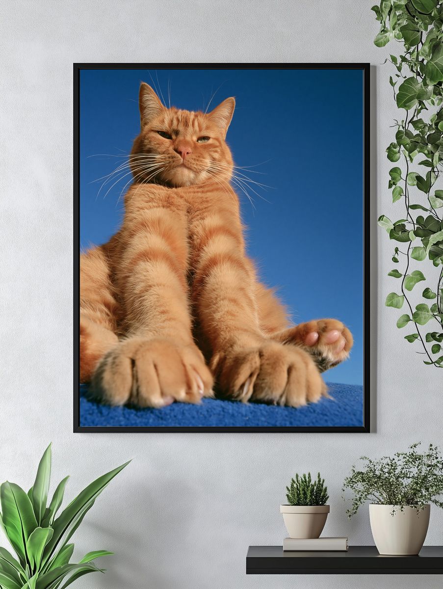 Orange Tabby Cat Portrait Poster. — room view 4