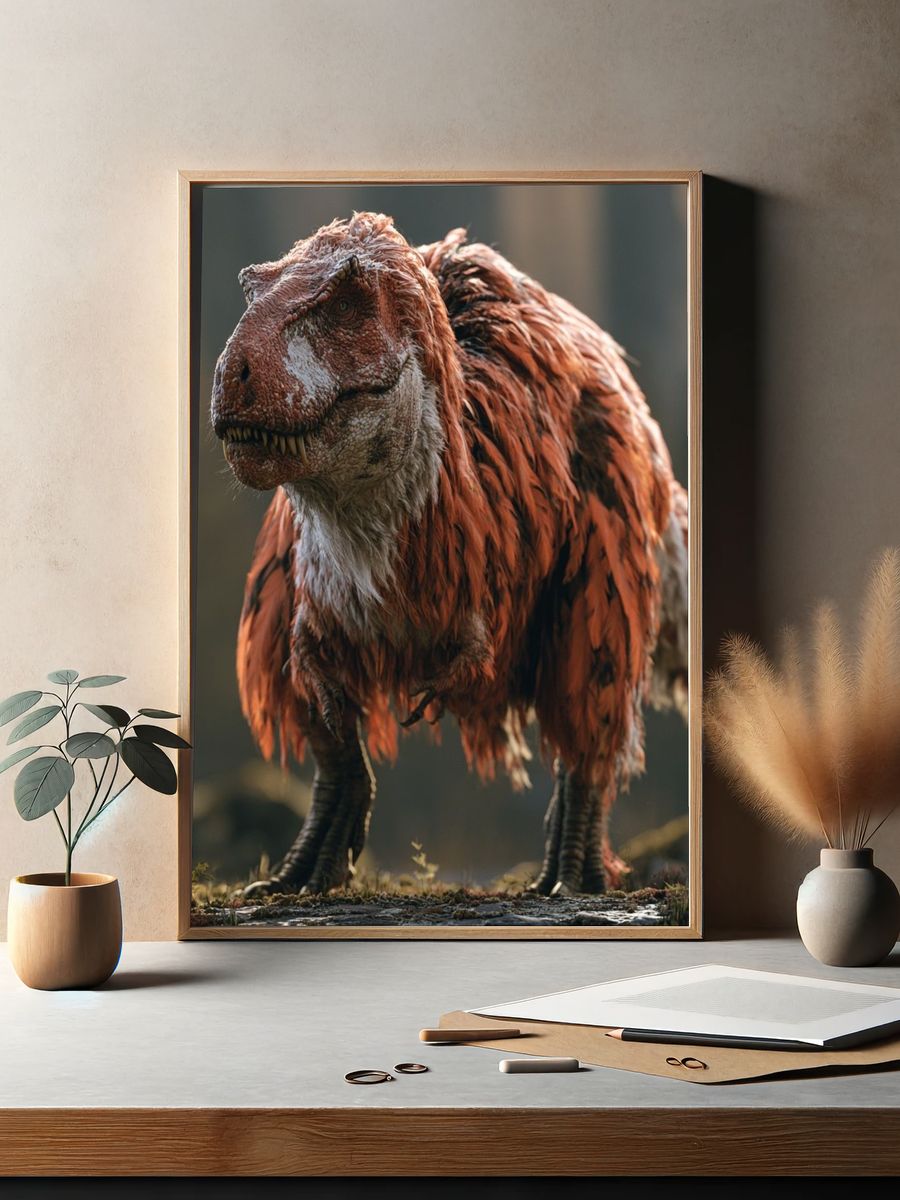 Feathered T-Rex Wildlife Poster. — room view 2