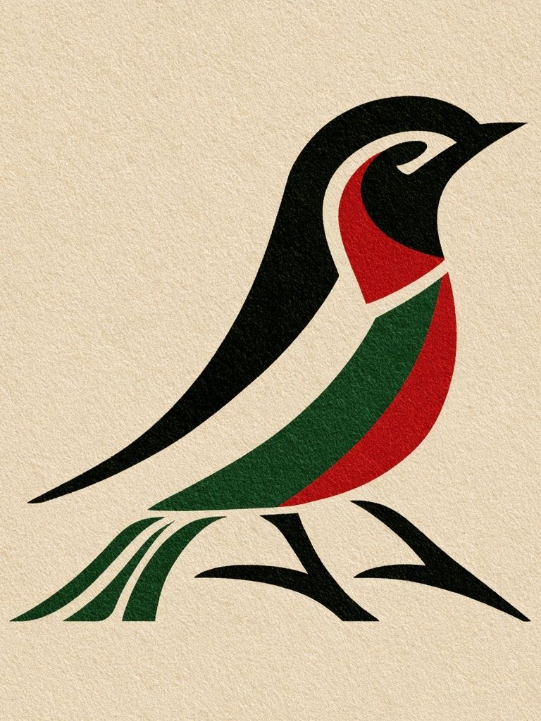 Stylized Penguin Illustration Poster. poster — animals art