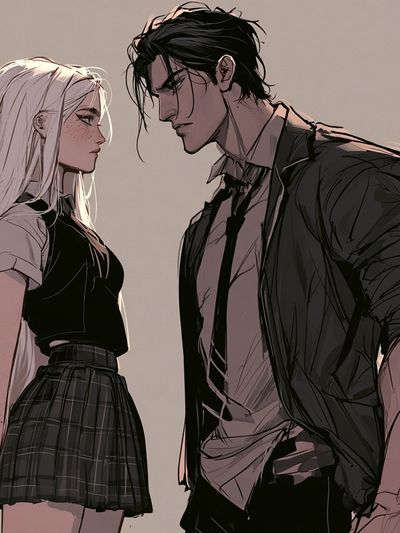 Anime Couple Portrait Print.