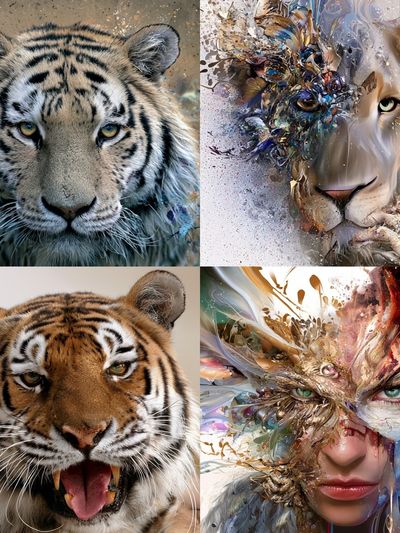 Wild Tiger Portrait Collage Poster. poster