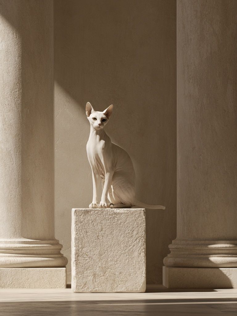 Sphynx Cat in Classical Interior Poster. poster detail