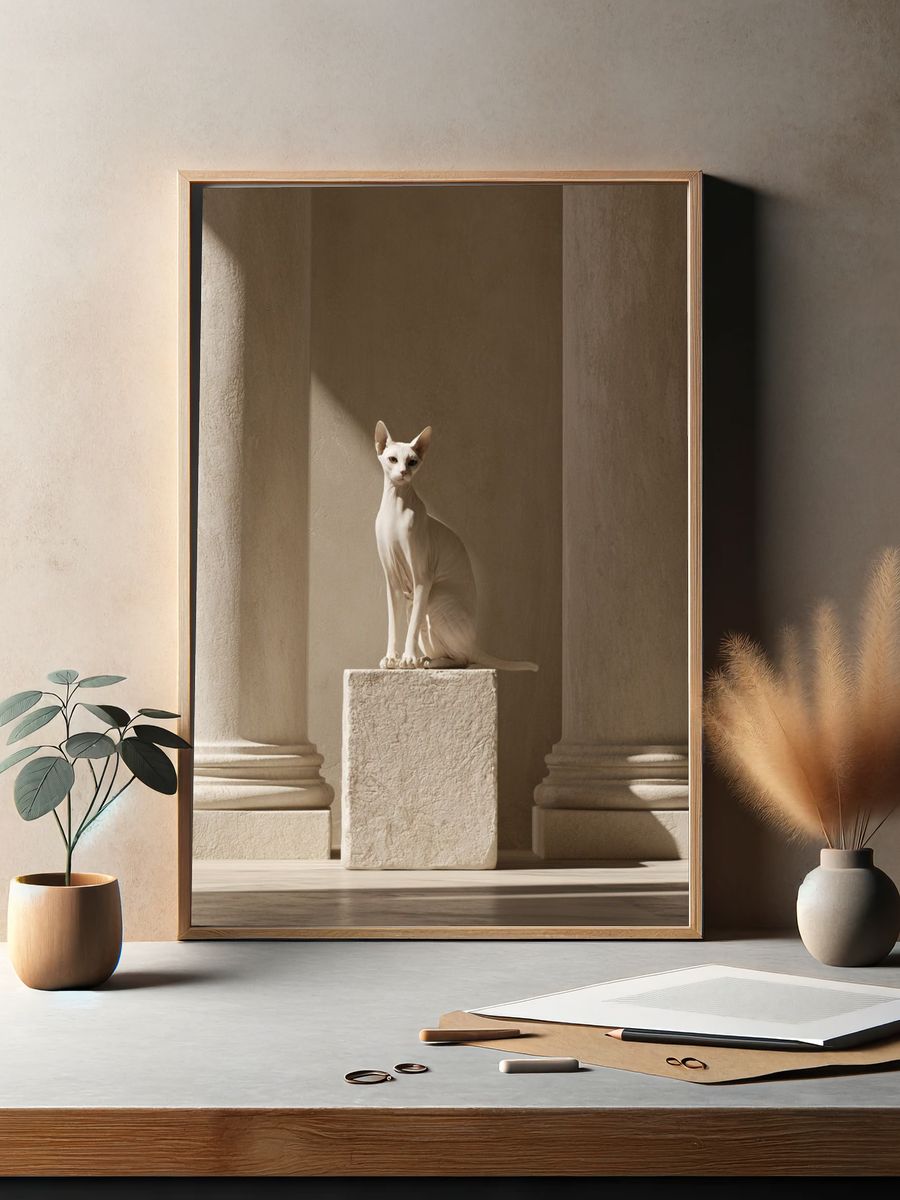 Sphynx Cat in Classical Interior Poster. — room view 2