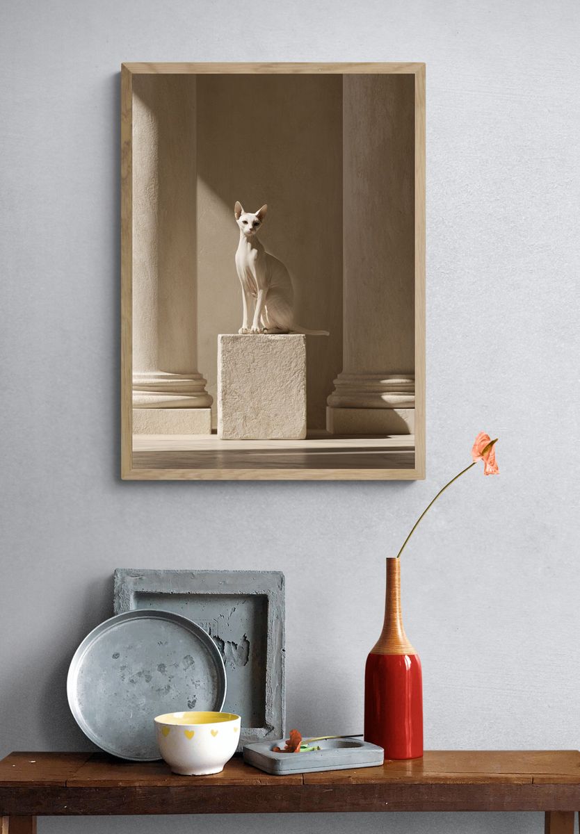 Sphynx Cat in Classical Interior Poster. — room view 3