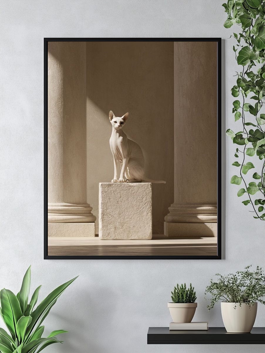 Sphynx Cat in Classical Interior Poster. — room view 4