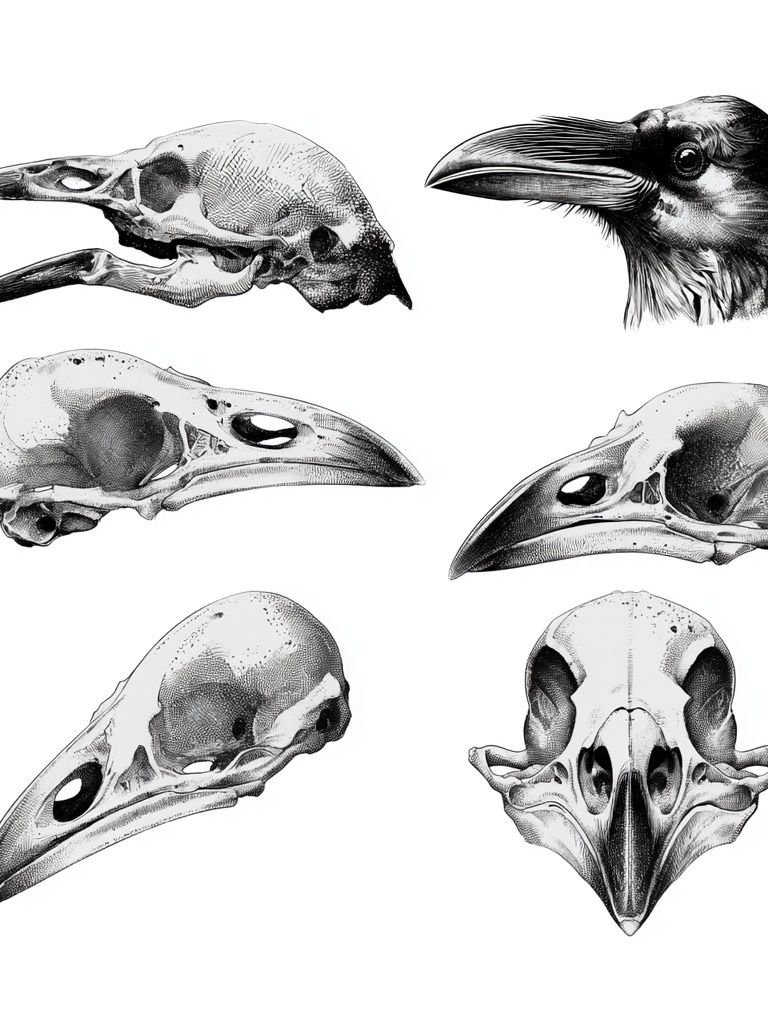 Raven Skull Study Print. poster — animals art