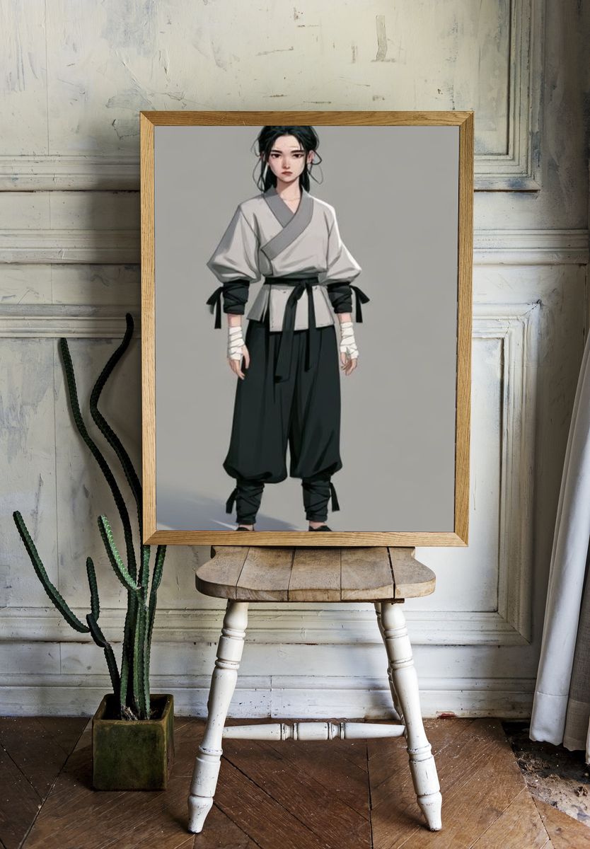 Samurai Girl Illustration Poster. — room view 1
